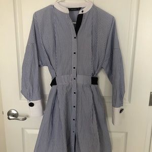 Zara button front striped dress